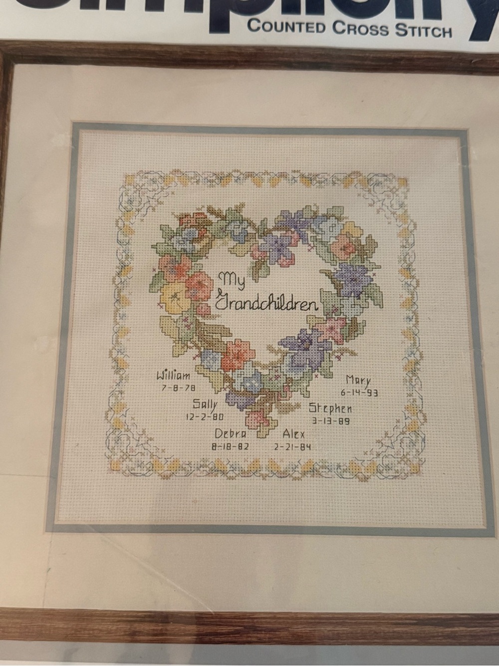NEW Simplicity Grandchildren Sampler Counted Cross Stitch Kit #05604 Sealed